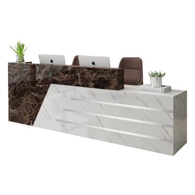 China High End European Style Front Desk Reception Marble Reception Desk Office for sale