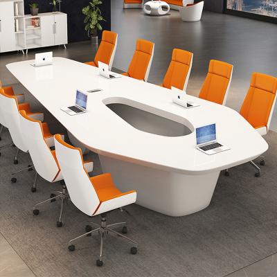 China Modern Design Office Conference Room Table  Furniture Special-Shaped White MDF Conference Table for sale