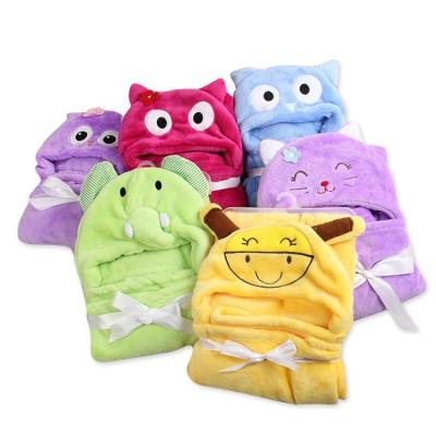 China Breathable Cute Plush Baby Blanket Animal Head Bathrobe for sale