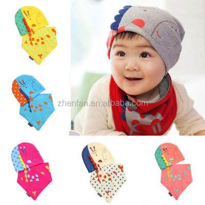 China New image collection fancy giraffe style baby hat with bibs for sale