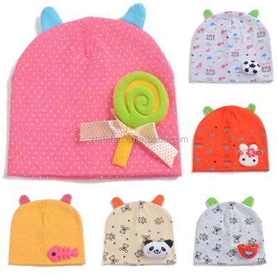 China 2016 newest cute image Korea style 100%cotton boys&girls baby beanie hat baby hood with animal head on it for sale