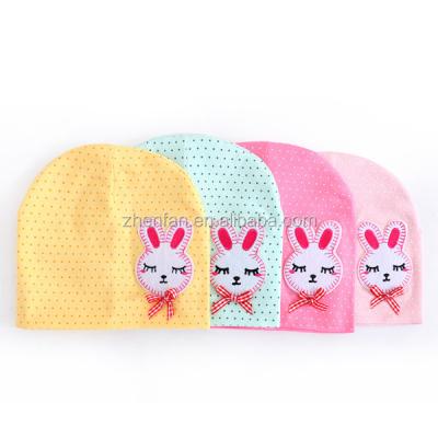 China Picture Baby Hat Rabbit Skull White Dot Printed Baby Hat Beanie for sale