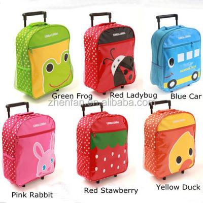 China PU Fancy Kids School Cart Rolling Backpack for sale