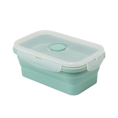 China Leakproof Microwave Oven Available Folding Bowl Silicone 350ml Viable Collapsible Bowl Containers Set With Leak Proof Lid for sale