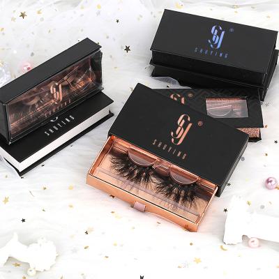 China SY SHUYING Lasheswholesale Natural Vegan Private Label 15 Mm 25mm Long Fake Mink Fake Eyelash With Custom Packaging Logo for sale