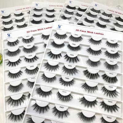 China Natural long SY shuying silk 3d lashes free samples lashes seller faux mink 3d eyelashes lashes box for sale