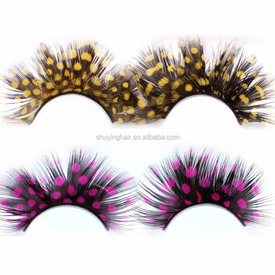 China Competitive Price Feather Eyelash Best Selling Style Fashion Feather Hair Eyelash Extensions for sale