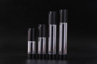 China UKMS08 15-20-30-35 ml Kleine lege hoge kwaliteit nieuw ontwerp Airless AS Cosmetische fles zwart airless pomp fles Te koop