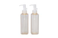 China Customized Color PET 180ml Palstic 174mm Makeup Remover Pump Bottle Oil Container for sale