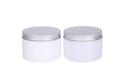 China 300g Leak Proof PET 65mm Cosmetic Cream Hair Jars With Silver Lid for sale