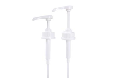 China Dispensador de jarabe de café de plástico blanco de 43 mm con cerradura de bomba para jugo/bebida de café Dispensador de bomba con 5 ml 8 ml en venta