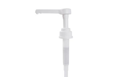 China 15/25ml Dosage 43mmNR Closure Size Plastic PP Ketchup Sauce Dispenser Pump of Removable Design for sale