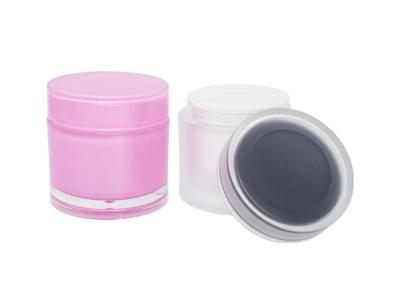 China Double Wall Plastic Acrylic Cosmetic Cream Jars For Skin Care Customized for sale