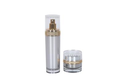 China Travel Skin Care Set 30ml Cylinder Cosmetic Pump Bottle 50g Facial Treatment Cream Jar for sale