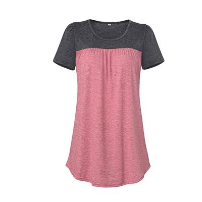 China Anti-pilling Fashionable Women Dress T-shirt 94 Cotton 6 Spandex Short Sleeve T-Shirts for sale