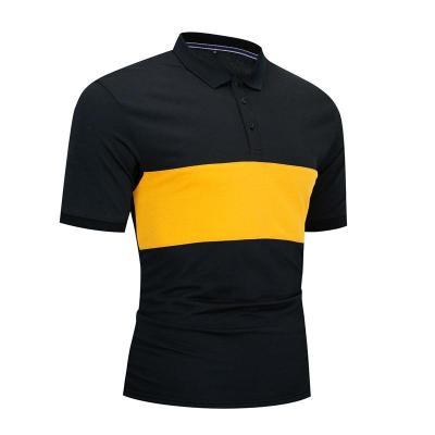 China 100% Vexed Rugby Man Polo T-Shirt Fabric Mens Color Block Breathable Striped Cotton Clothing Polo T-Shirt for sale