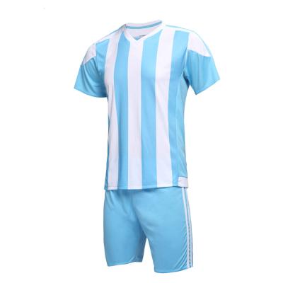 China Square Custom Classic Soccer Jerseys Retro Blue Stripes Football Uniforms for sale