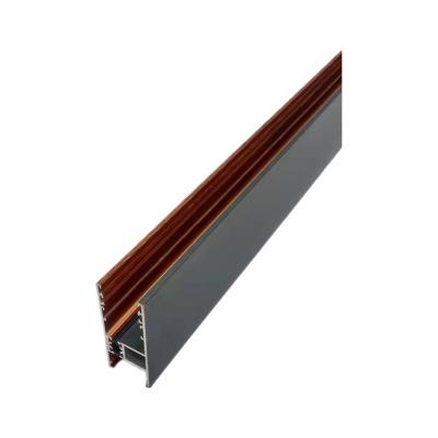 China door & Aluminum Window Extrusion Profile Powder Spraying Three Way Door Frame With Wood Grain for sale