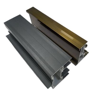 China Champagne Sliding Window Material Power Window Customized Coating Aluminum Profiles for sale