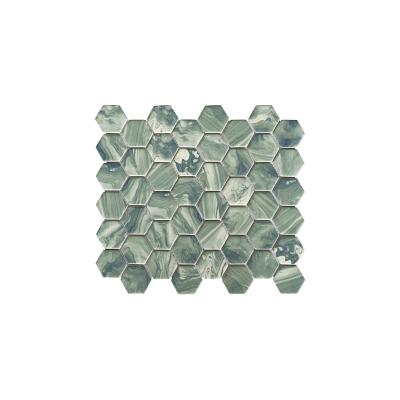 China Modern Hexagonal Self-adhesive Mosaic Bathroom Floor Wall Sticker Ceramic Tile Floor Non-Slip Sticker for sale