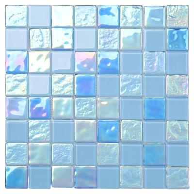 China New Style Modern Colorful Glass Illusion Mosaic Background Wall Bathroom Balcony Swimming Pool Glass Tile Stickers for sale