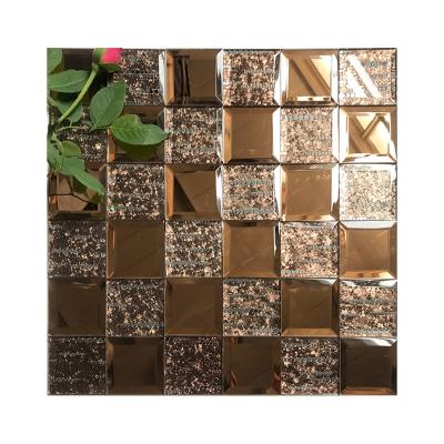 China Custom Wholesale Decorative Glass Mirror Mosaic Tile Square for sale