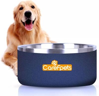 China 32oz 64oz Double Wall Stainless Steel Pet Food Bowl Sustainable Pet Water Feeder for sale