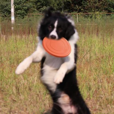 China Reusable Outdoor Durable Rubber Floating Sport Stocked Toy Interactive Dog Flying Disc Pet Training Flying Saucer Dog Flying Discs for sale