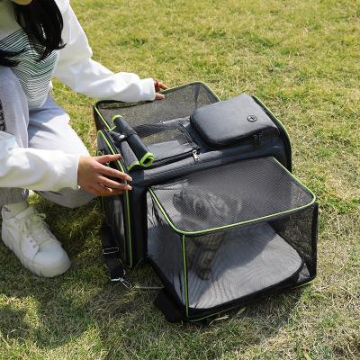 China Viable Wholesale Customize Luxury Mesh Expandable Backpack Dog Large Breathable Dog Carrier Hunderucksack for sale