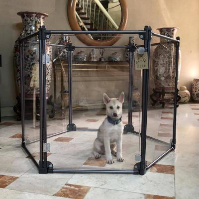 China Stocked Modernization Luxury Pet Cages Acrylic Houses Reptile Enclosure PVC Pet Cages Small Cats Dog Cages For In House for sale