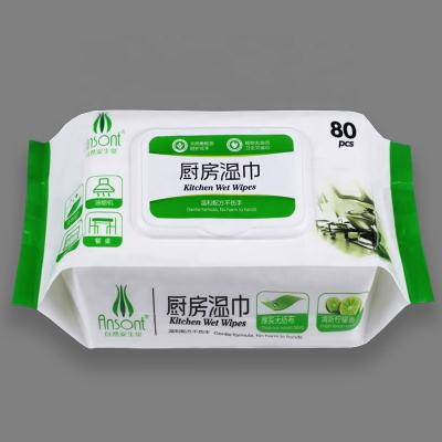 China Sustainable 80pcs Household Organic Wet Cloths Cleaning Wet Kitchen Cloth for sale