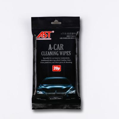 China Car Instrument Cleaning Lemon Fragrance High Quality Car Interior Cleaning Wet Cloth for sale