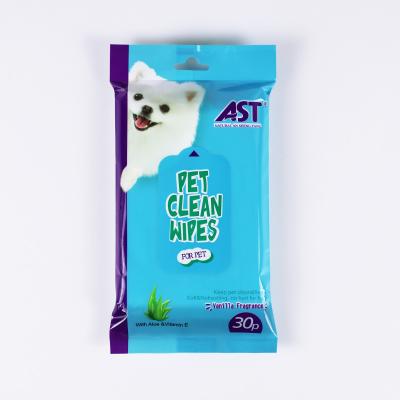 Chine Custom Stocked 30pcs Pampers Wet Cleaning Cloth Cats Dogs Mouth Ears Paw Grooming Products à vendre