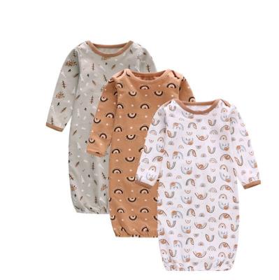 China Lap Shoulder Neckline Neutral Cotton ULTRA Soft Expandable Sleeper Gown Cute Printing 100% Sleeping Bag For Baby for sale