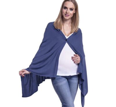 China Canopy Covering Caregiver Poncho Style Nursing Cover Multi Use Baby Carseat Cover 100% Breathable Modal With Buttons for sale