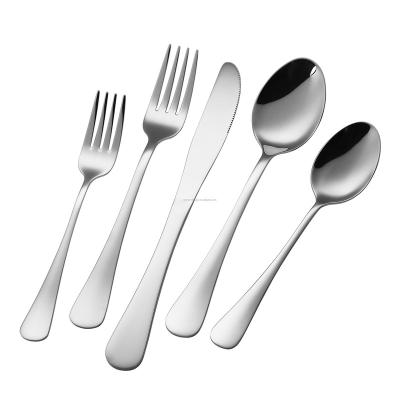 China Sustainable 5 Piece Stainless Steel Flatware Cutlery Set Utensils Service For 4 Include Knife Fork Spoon Good For Home Kitchen Restaurant for sale