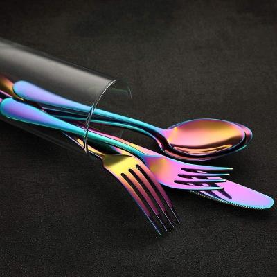 China Sustainable Flatware Cutlery Silverware Set Utensils Colored Dinnerware Set Stainless Steel 20 Pieces Color Box Packing Or Depend On Buyer for sale