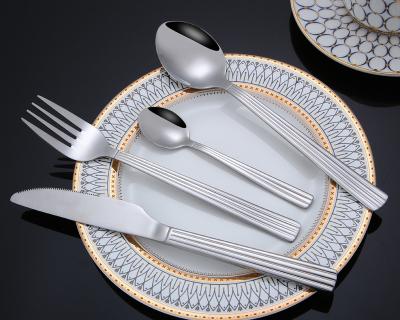 China Sustainable Silver Flatware Luxury Flatware Cutlery Set Stainless Steel 16pcs for sale