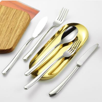 China Sustainable Moonlight Series Stainless Steel Knife Fork Spoon Set Titanium Plated Western Dinner Steak Knife And Fork 10 Teaspoon Sets for sale