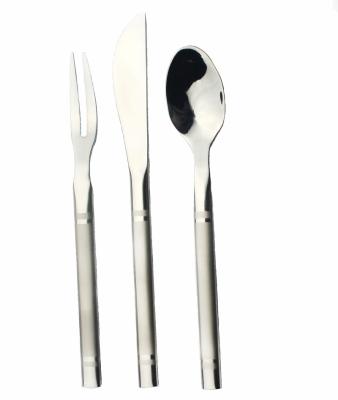 China Stainless Steel Mini Baby Fruit Spoon Fork Knife Set Cutlery Flatware Viable Flatware Sets Modern Morden Viable Dessert Luxury Metal for sale