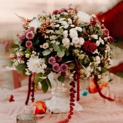 China Flower Ball Summer New Weddings Design Ideas Red Flowers Outdoor Wedding Decorations for sale