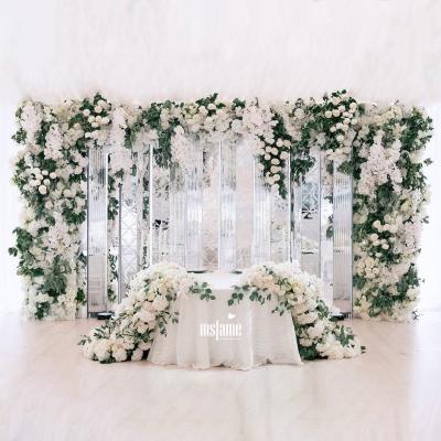 China High Quality White Flowers Backdrop MSFAME Design Large White Flowers Party Photography Backdrop for sale