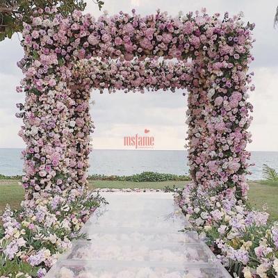 China Wedding Flower Backdrop Ourdoor Event Decoration Rose Flower Arch Wedding Arch Flower Stand for sale