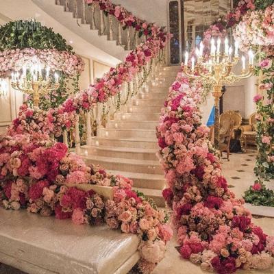 China Luxury Designed Flower Runner MSFAME Flower Garlands New Wedding Stage Decoration for sale