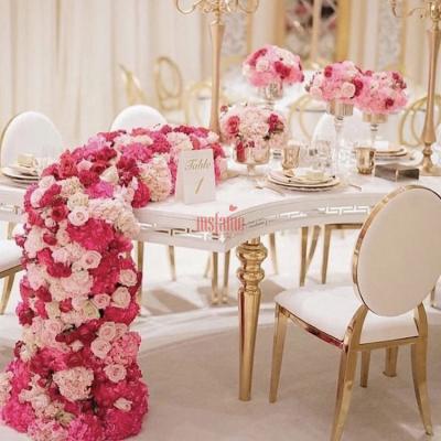 China Flower Runner Customized High Quality 2m Long Table Wedding All Red Rose Flower Runner for sale