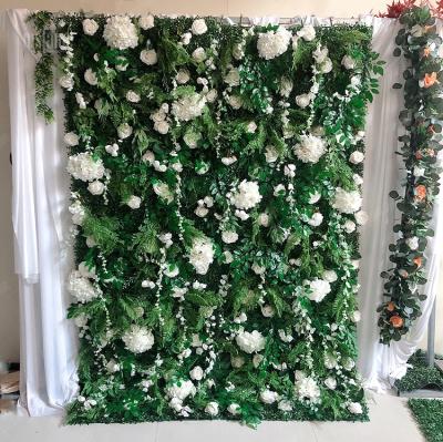 China Customized MSFAME Greenery Decoration Wedding Artificial Silk Flower Wall Panel Backdrop for sale