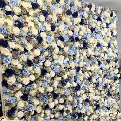 China Decorative Flowers Wall Flower DIY Artificial Flowers Blue Flower Wall Decorations For Home for sale