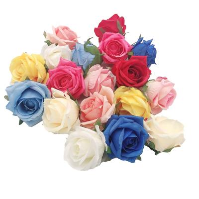 China Rose flower head factory sale hot promotion silk rose flower heads to wedding flower wall for sale