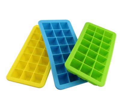 China Item B1-069 21 Cavity Silicone Cupcake Viable Ice Cube Mold Cake Baking Tray With Lid for sale