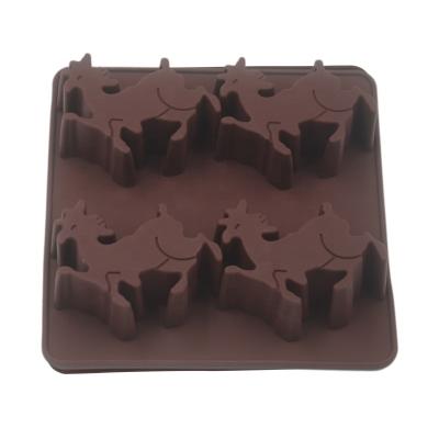 China Item B1-143 Christmas Promotion Disposable Silicone Deer Forms Cake Mold for sale